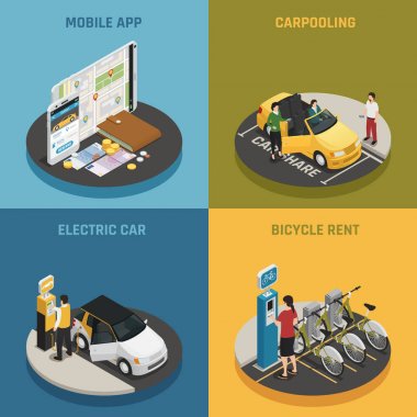 Carsharing 2 x 2 tasarım konsepti 