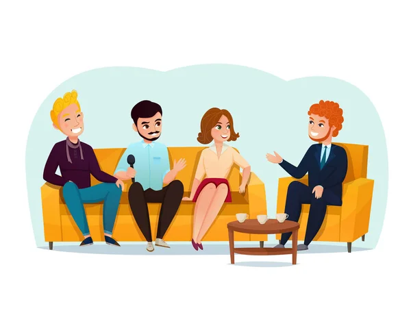 Talk Show Participantes Ilustración — Vector de stock