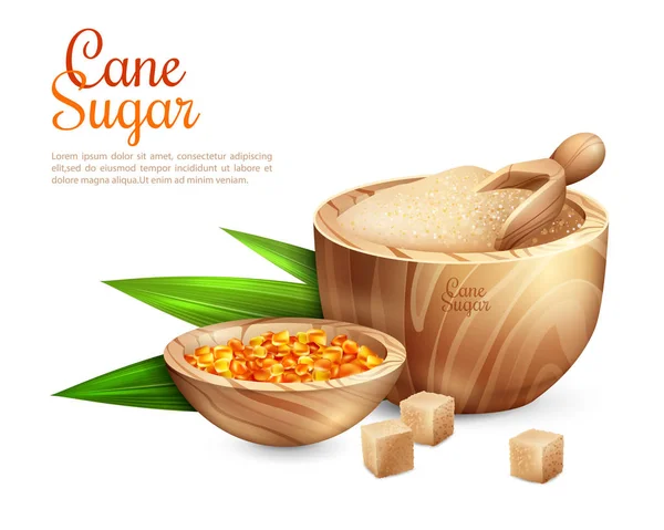 Cane Sugar Pail Background — Stock Vector