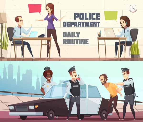 Police Department horizontale Banners — Stockvector