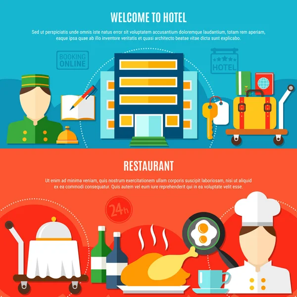 Bienvenido a Hotel Horizontal Banners — Vector de stock