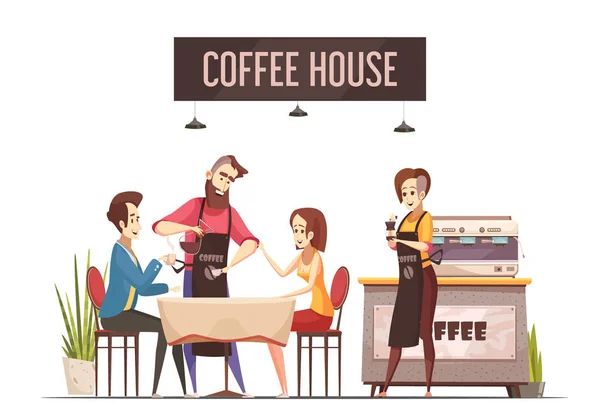 Conceito de Design de Casa de Café —  Vetores de Stock