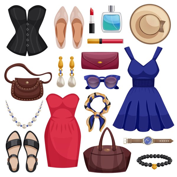 Women Accessories Icon Set
