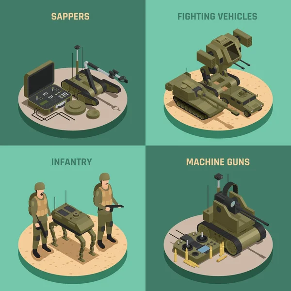 Concepção de Design de Robôs de Combate 2x2 — Vetor de Stock