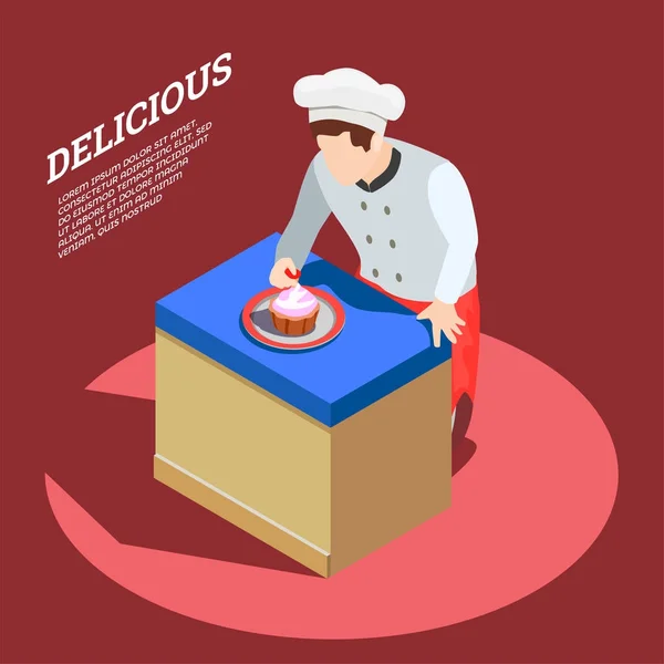 Delicioso fabricante de alimentos Fondo — Vector de stock