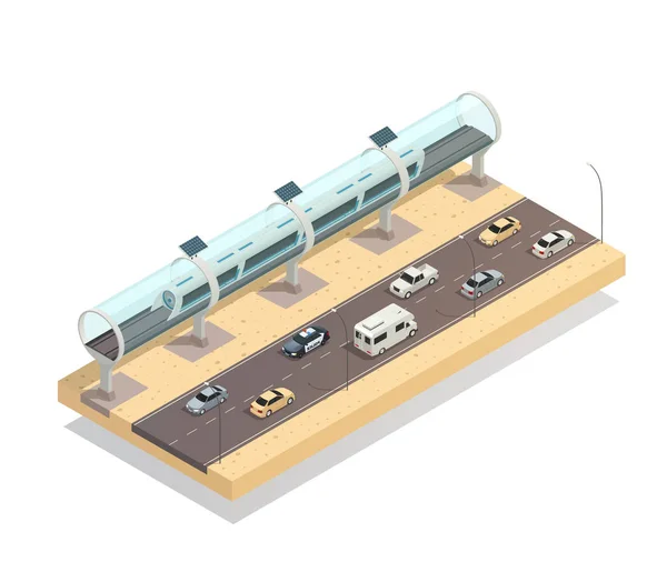 Isometrische Zusammensetzung des Tunnels — Stockvektor