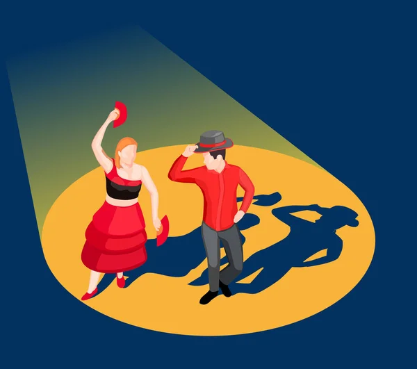 Ilustração Isométrica de Dançando Pessoas —  Vetores de Stock