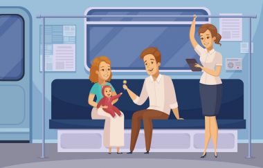 Metro Yeraltı Metro yolcu karikatür 