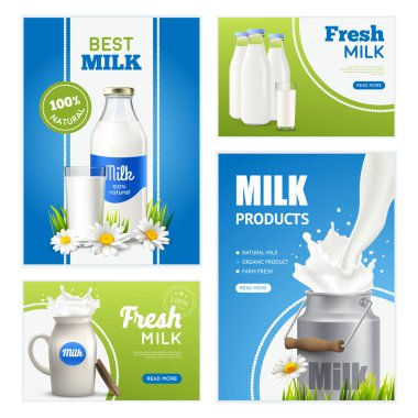 Taze süt afiş koleksiyonu