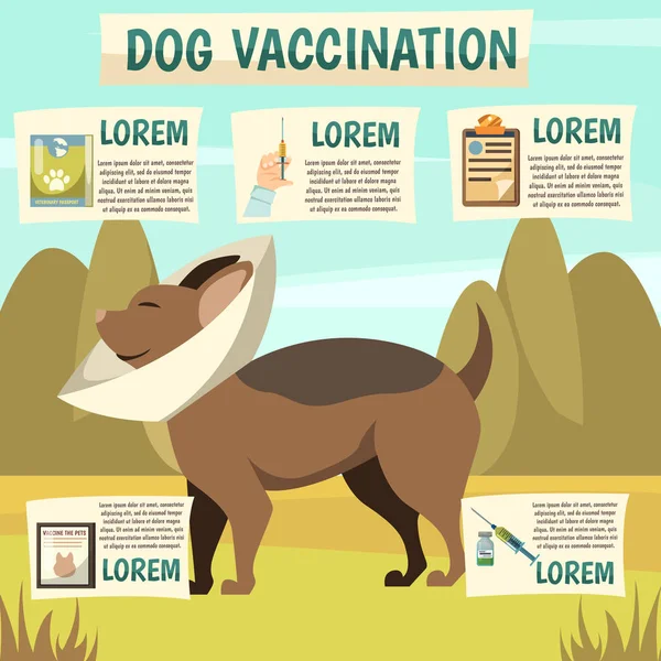 Ортогональный плакат вакцинации собак — стоковый вектор