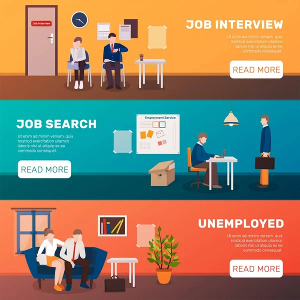 À la recherche de bannières d'emploi — Image vectorielle