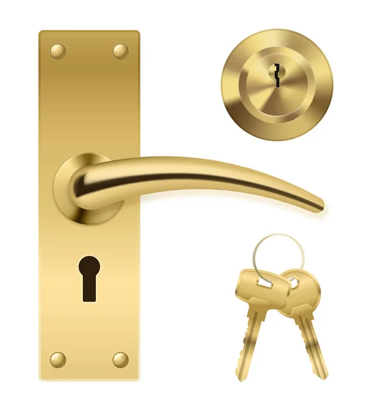 Conjunto de chave do punho da porta —  Vetores de Stock