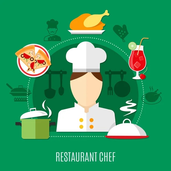 Restaurante Chef Concepto — Vector de stock