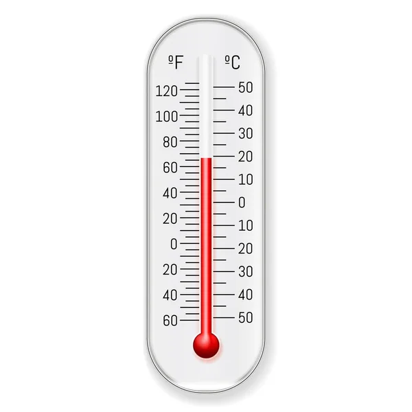 Termómetro de Meteorología Celsius Fahrenheit Realista — Vector de stock