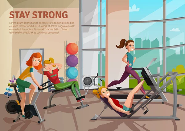 Exercise Room Illustration — Stock Vector
