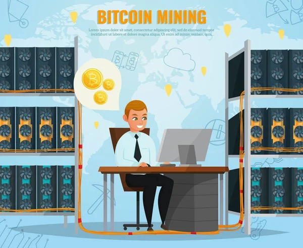 Criptomoeda Bitcoin Ilustração —  Vetores de Stock