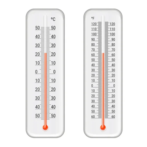 Termômetros de Meteorologia Realistas Set —  Vetores de Stock