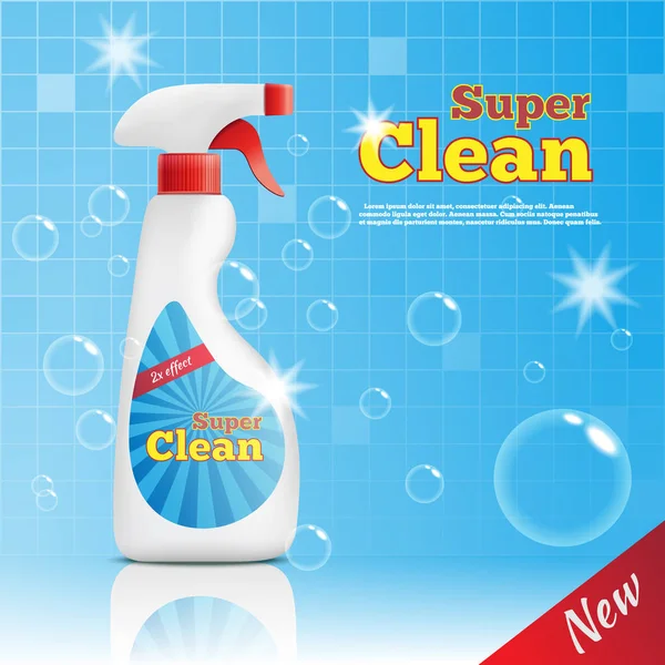 Fundo de publicidade Super Cleaner —  Vetores de Stock