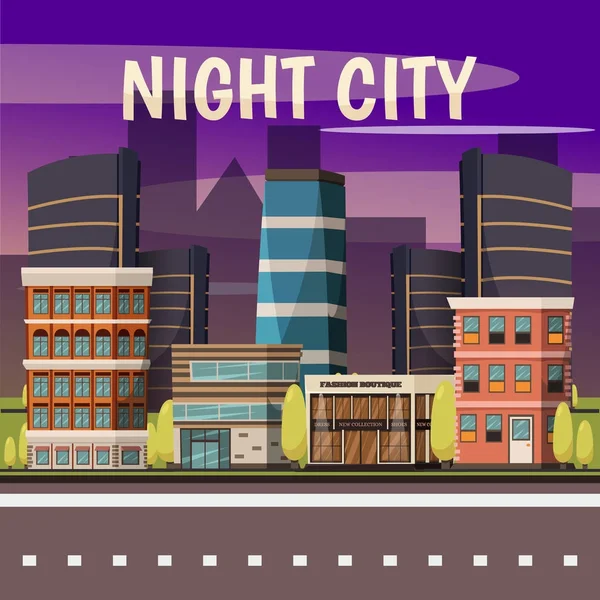 夜晚的城市背景 — 图库矢量图片