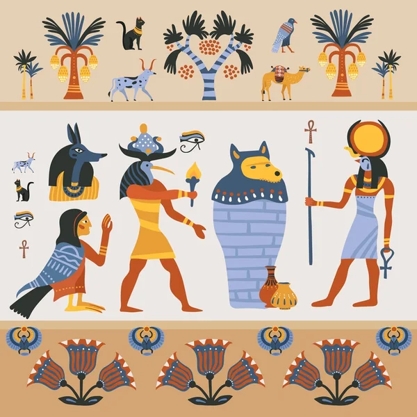 Starověké egyptské ilustrace — Stockový vektor