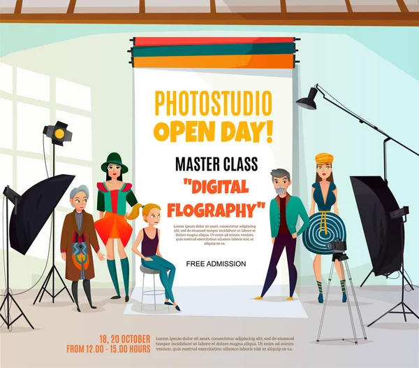 Foto Studio advertentie Poster — Stockvector