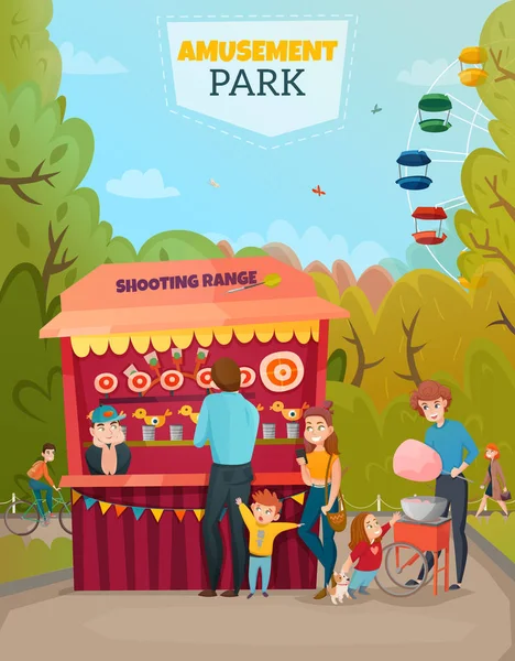 Ilustração do parque de diversões — Vetor de Stock