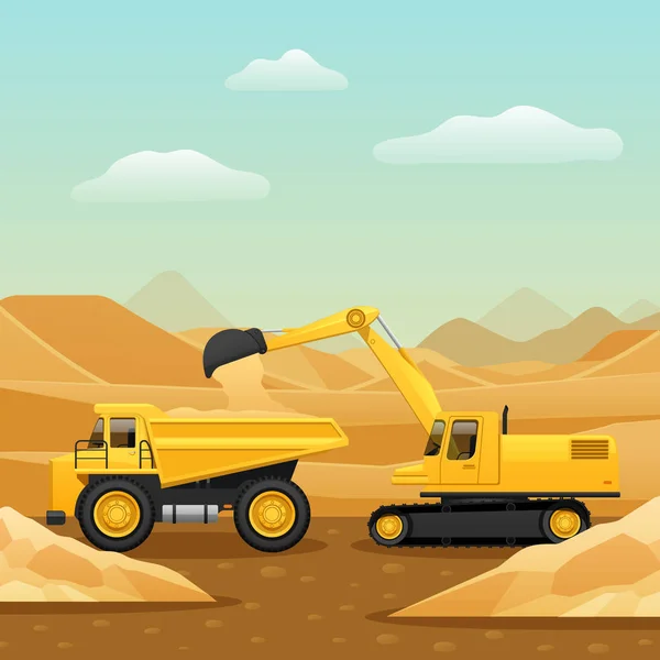 Construction Machinery Composition — Stock Vector