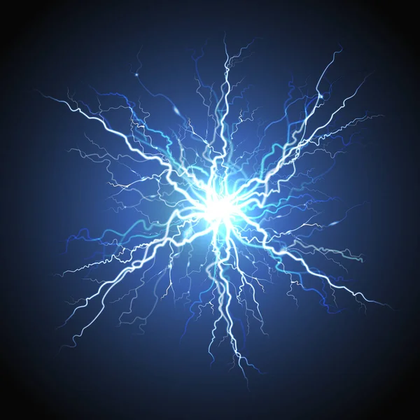 Electric Lightning Starburst realistisk bild — Stock vektor