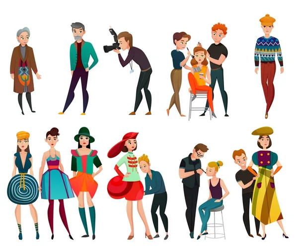 People In Fashion Industry Set — Stock Vector