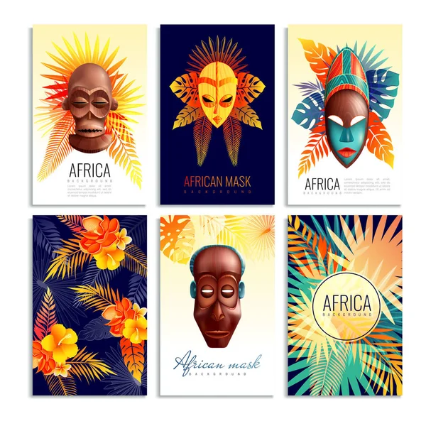 Jeu de Cartes Masques Africains — Image vectorielle