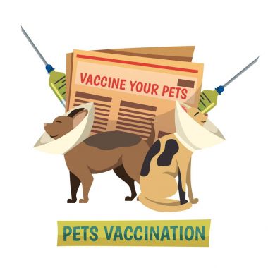 Evcil hayvan aşı ortogonal arka plan kompozisyon