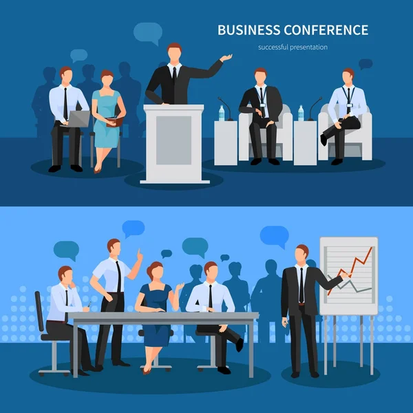 Business Conferentie Banners Set — Stockvector