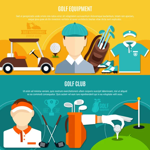Golf gra poziome banery — Wektor stockowy