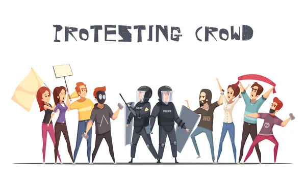 Protest gegen Crowd-Design-Konzept — Stockvektor