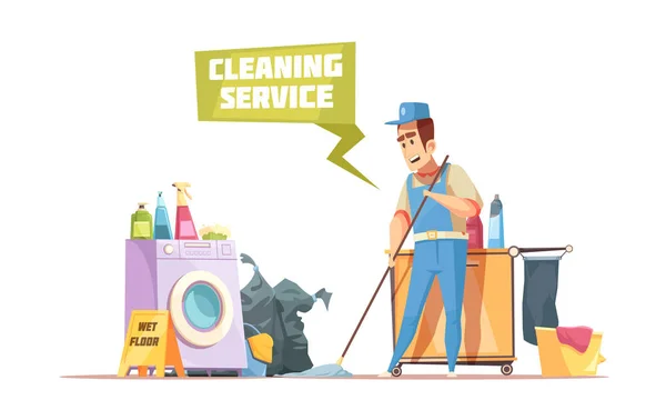 Cleaning Service Design Composition — Stock Vector