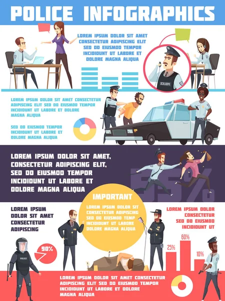 Politie Infographics lay-out — Stockvector