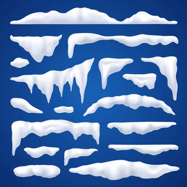雪岬と杭冬セット — ストックベクタ