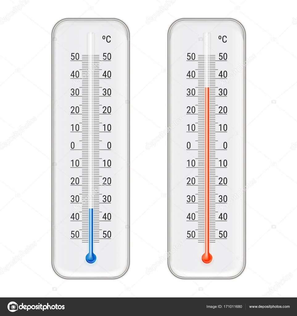 Meteorologic Alcohol Thermometers Realistic Set Stock Vector Image by