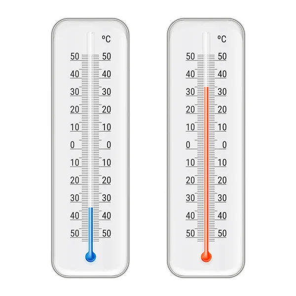 Θερμόμετρα οινοπνεύματος μετεωρολογικών ρεαλιστική σύνολο — Διανυσματικό Αρχείο