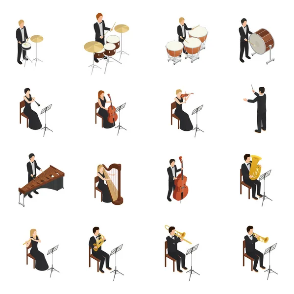 Conjunto de personas orquesta — Vector de stock