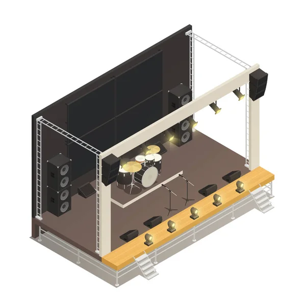 Escenario festival al aire libre — Vector de stock