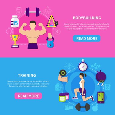 Vücut geliştirme ve Fitness yatay Banner