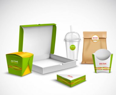 Fast Food gerçekçi Set paketleme
