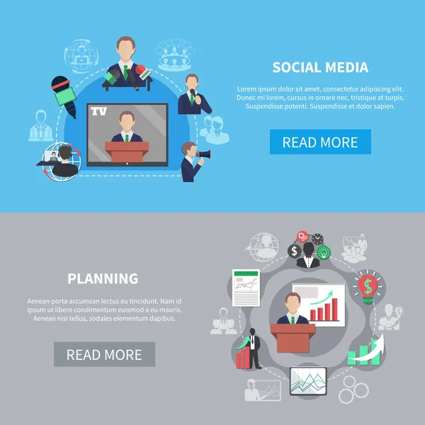 Sociale Media Platform Banners — Stockvector