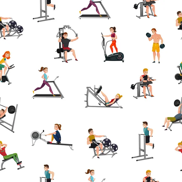 Exercise Equipment Seamless Pattern — Stock Vector