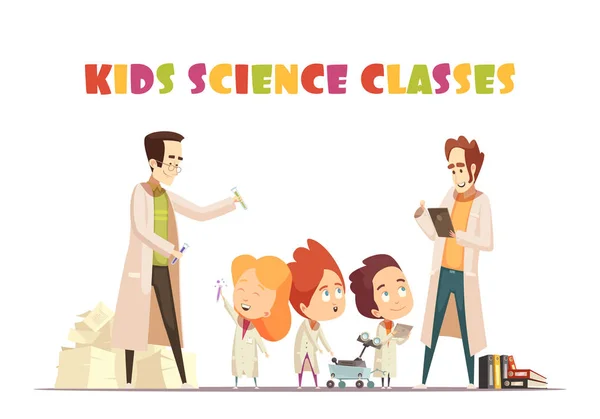 Концепция дизайна детских научных классов — стоковый вектор