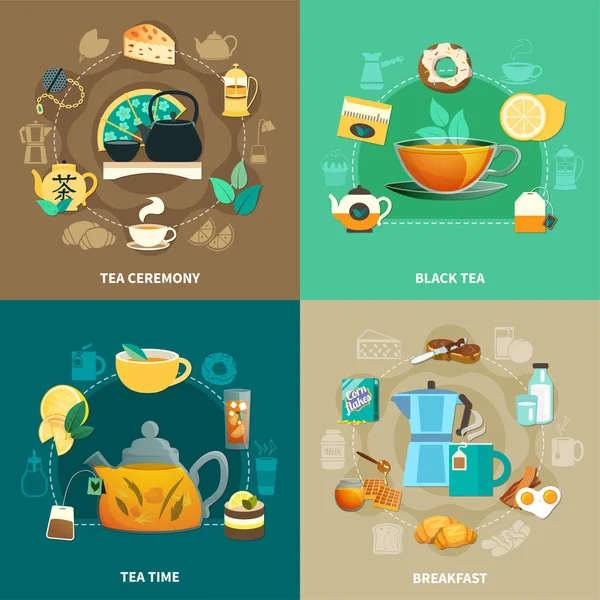 Concetto di progettazione tè — Vettoriale Stock
