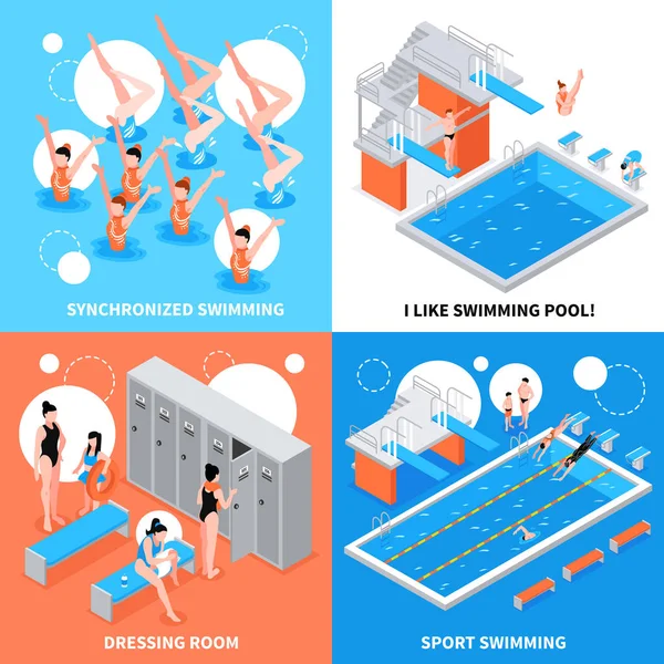 Concepto de diseño de piscina — Archivo Imágenes Vectoriales