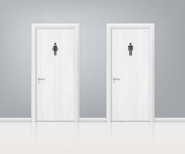 Kapıları Wc gerçekçi kompozisyon