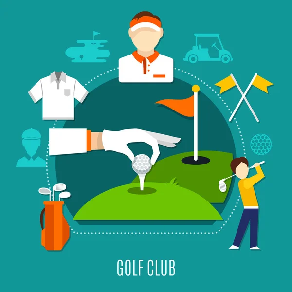 Golf Kulübü kompozisyon — Stok Vektör
